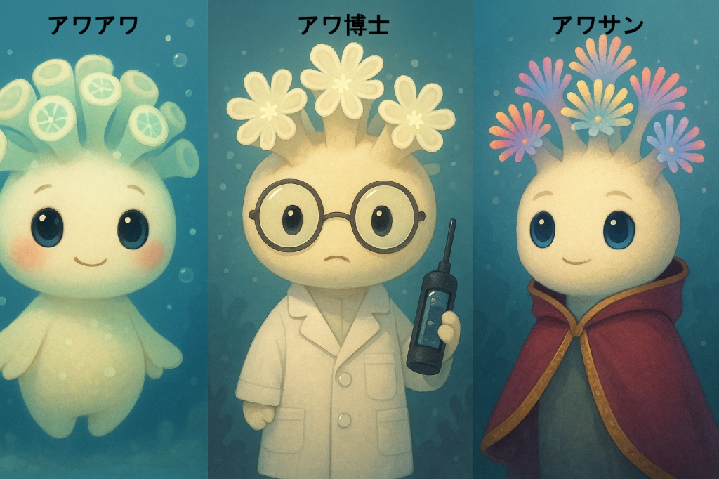 アワサンゴのキャラクターたち